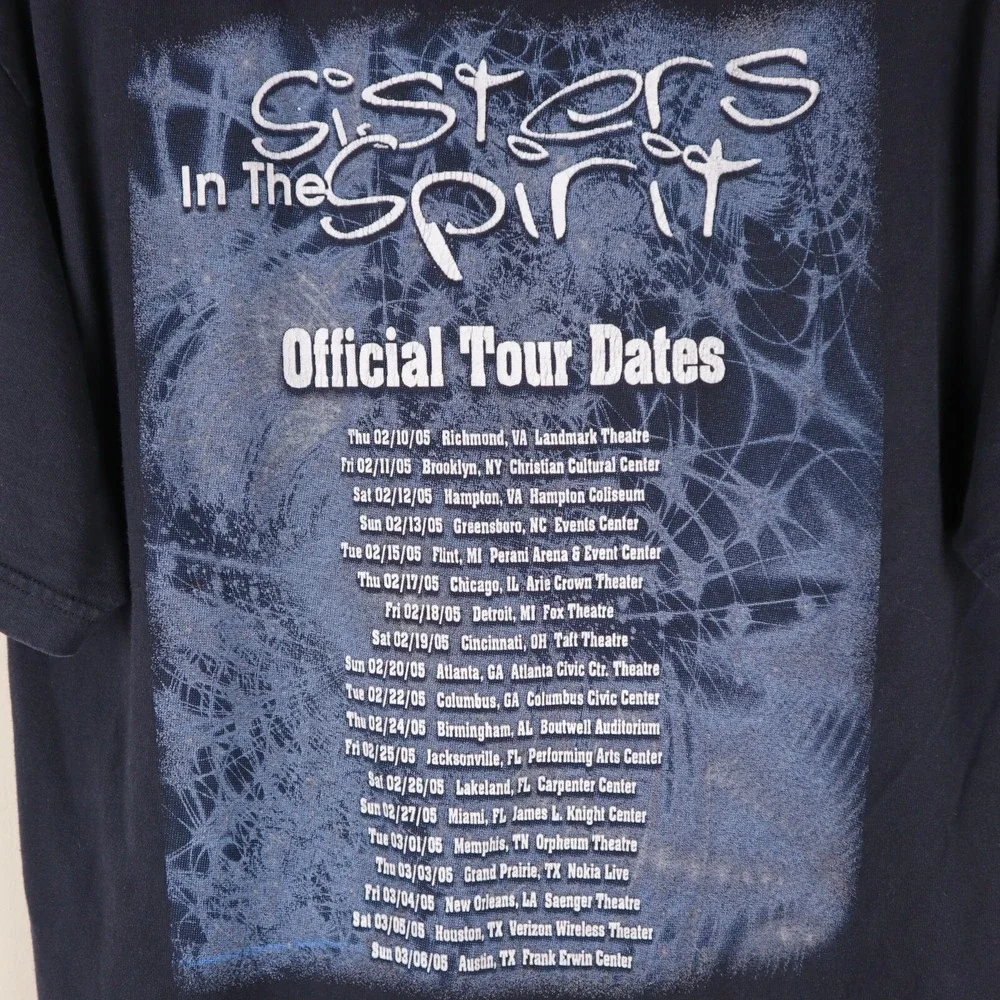 Vintage 2005 Sisters In The Spirit Tour Shirt Kelly Price Yolanda Adams L‎ 21x30